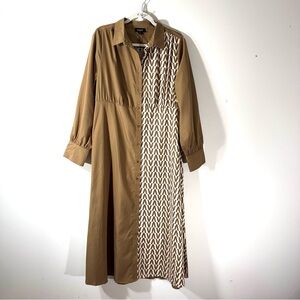 GIGIO Maxi Geometric Print Shirt Dress NEW